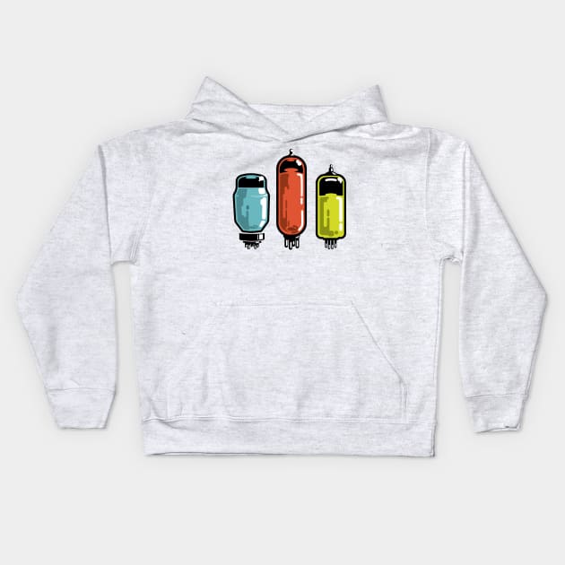 Vacuum Tube Trio Kids Hoodie by SerifsWhiskey